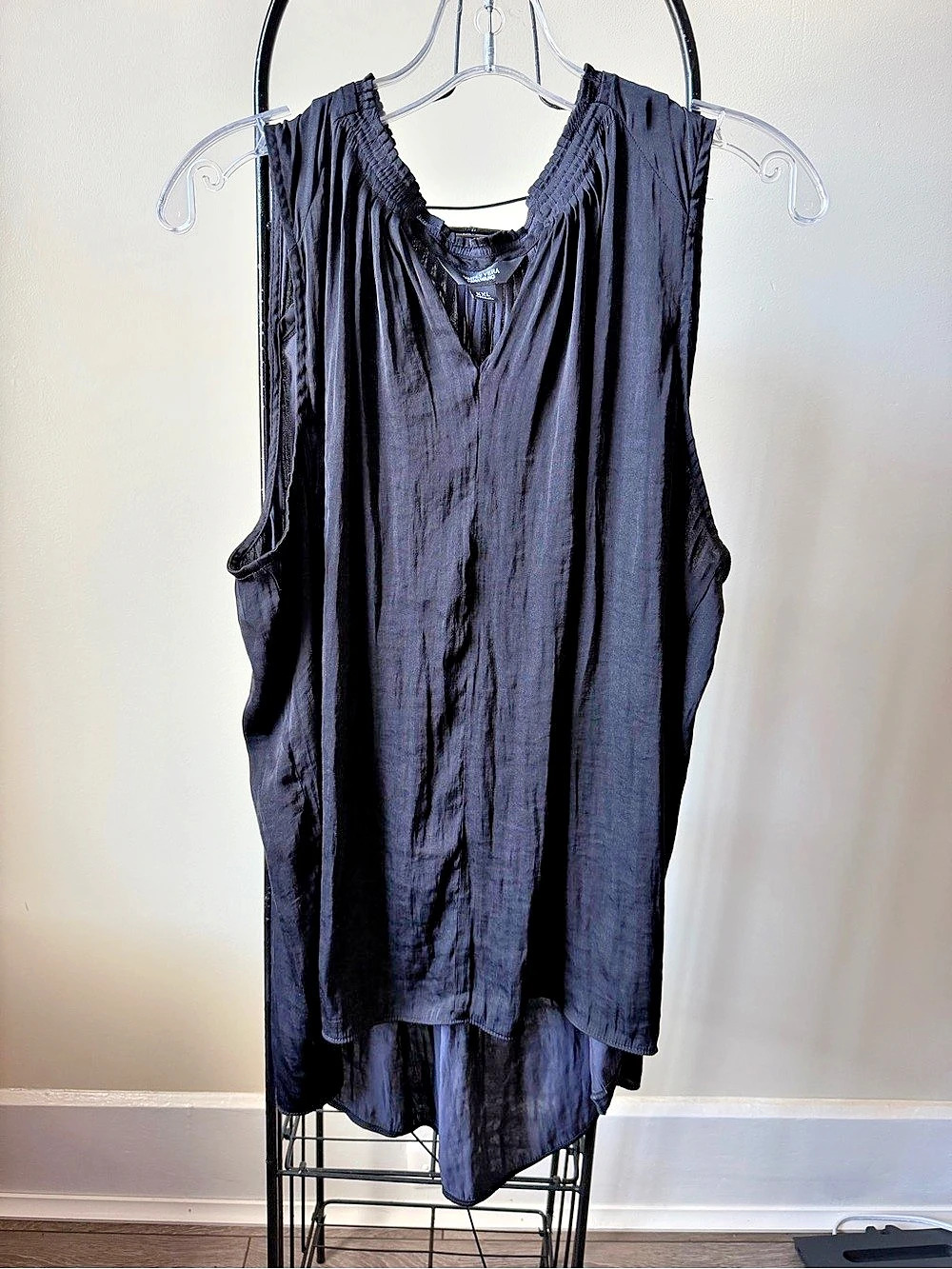Simply Vera Wang Black Sleeveless Tunic Size XXL Like New